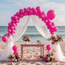 10/20/30/40/50 个玫瑰红气球 18/12/10/5 英寸，桃色乳胶派对气球，适用于婚礼、订婚、新娘、单身、热带生日派对装饰 - 玫紅色 - 查看 9