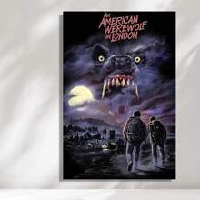 Franed Classic Style American Werewolf In London Canvas Poster - Reusable Fabric Wall Art For Bedroom, Living Room, And Corridor Decor - Unique Gift Idea For Movie Enthusiasts Birthday Party Decor, Mother's Day New Year Easter Gift,  Home Living Room Office Wall Decor, Perfect Gift And Wall Decoration - Framed - View 2