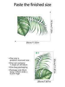 1pc Watercolor Tropical Green Plant Toilet Tank Sticker; Can Be Used As Bathroom Door Or Wall Decal; Add More Fun To Your Home, Stickers, Wall Decal, Vinyl Decal For Home Decorations, Spring Decoration Items Refresh Your Home, Rama Decoration Stickers Gifts Birthday Graduation