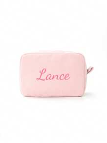 1 Piece Of Makeup Storage Tool Women'S Simple Solid Color Corduroy Large Capacity Makeup Bag Including Portable Hand-Held Toiletry Bag Suitable For Women, College Students, High School Students, Outdoor Travel, Vacation, Makeup Bag Storage, School Dormitory Bathroom Essential, Exclusive Customized Gift - Multicolor - View 13