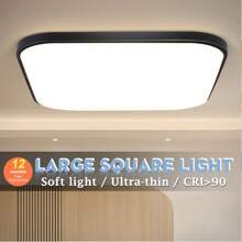 CANMEIJIA LED 可调节天花板灯具，面板浴室灯，亮色房间照明，纯白色家居装饰照明，220V，方形/圆形，30W/40W/50W/60W，适用于卧室、客厅、书房、壁橱、厨房、走廊、单人间、仓库、办公室、工作室、商店（根据使用需求选择尺寸） - LED吸頂燈多色變光(3000k-6500k) - 查看 8