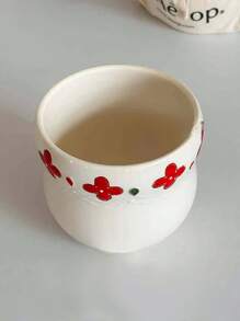 1 szt. 330 ml czerwony ceramiczny kubek z uchwytem, kubek do latte z wytłoczonym wzorem 3D, kreatywny kubek śniadaniowy w stylu chińskim, odpowiedni do mleka, herbaty, soku, deseru, do domu, biura, prezent noworoczny, pamiątka, prezent urodzinowy, restauracja, kuchnia