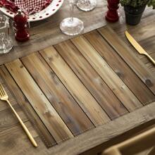 Set de 4 manteles individuales con diseño de estrella de estilo granja vintage, manteles individuales de grano de madera rústica de lino, manteles individuales con estampado de animales de granja, adecuados para cocina, hogar, fiesta, decoración de mesa, 12x16.5 pulgadas