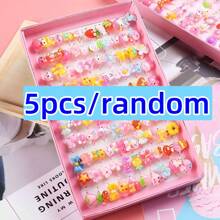 10pcs/Set Party Rings - Colorful Resin Crystal Rings, Suitable For Parties And Gifts, Random (No Box)