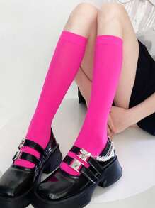 1/5/10/15 Pairs Women Velvet Thigh High Socks, Solid Color, High Elasticity 120D, Spring/Summer