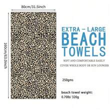 1pc Oversized Bath Towel Beautiful Oversized Cheetah Print Beach Towel Outdoor Water Sports Swimming Bath Towel Quick-Drying Leopard Print Beach Towel, Ultra-Fine Fiber Beach Towel, Super Absorbent Travel Sports Swimming Pool Swimming Bathroom Camping Yoga Adult Beach Towel Bathroom Decor - Multicolor - View 15