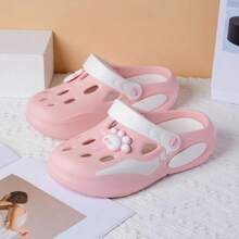 Fashionable Paw Print Thick Sole Non-Slip Cute Cartoon Beach Slippers For Women,Wear Outdoor Spring,Summer,Autumn. Popular Mesh Breathable Clogs Sandals For Nurse Working,Super Soft Bottom Slippers With Closed Toe