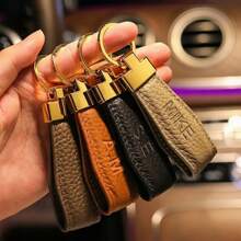 1pc Customized Text Fashion Leather Car Key Chain