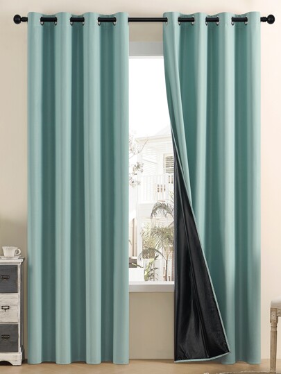 2pcs Waterproof Blackout Curtains With Thermal Insulation Lining, Suitable For Living Room, Bedroom, Bathroom, Home Decor, Room Decoration