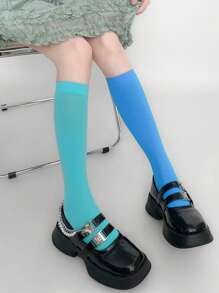 1/5/10/15 Pairs Women Velvet Thigh High Socks, Solid Color, High Elasticity 120D, Spring/Summer
