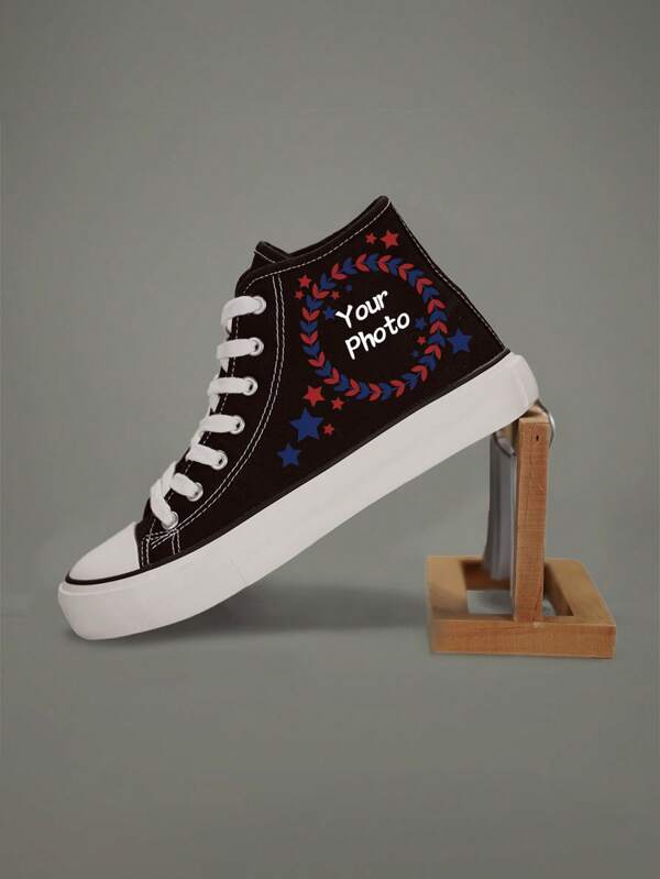 Individuell anpassbare DIY Leinwand Lässig Schuhe in Knöchelhöhe, einfache Outdoor Vulkanisierte Gummisohle Sportschuhe