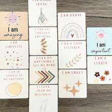 Back-To-School Children's Gift, 60 Pcs/Box Children's Motivational & Inspirational Cards - English Motivational Quotes, Positive Affirmation Cards For Children