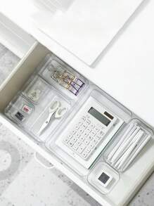 31pcs Radikor Transparent Plastic Drawer Organizers, 4 Different Sizes Storage Boxes For Bathroom, Vanity, Kitchen, Office, Stationery, Cosmetics, Jewelry