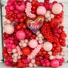 10/20/30/40/50 个红色气球 18/12/10/5 英寸，红色乳胶派对气球用于淋浴派对、结婚纪念日、情人节、圣诞节、生日派对装饰 - 紅色 - 查看 3