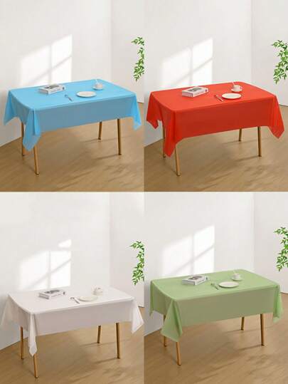 1/2/3 peças, toalha de mesa retangular colorida descartável, toalha de mesa espessada em PEVA, não lavável, à prova d'água, à prova de óleo e anti-passar, adequada para casamento, festa de aniversário e festa de fim de ano