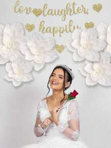 Set de 3 decoraciones de flores artificiales para la pared, DIY para decoración de boda y hogar, flores de papel de color rosa claro para fondo de fiesta, adecuado para decoración de pared y arcos de fiesta de cumpleaños, día de San Valentín, y ambientación de festivales