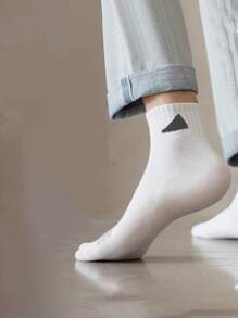 3/6 双男女款经典黑白中筒袜 - 彩色 - 查看 3