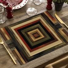 Set de 4 manteles individuales con diseño de estrella de estilo granja vintage, manteles individuales de grano de madera rústica de lino, manteles individuales con estampado de animales de granja, adecuados para cocina, hogar, fiesta, decoración de mesa, 12x16.5 pulgadas