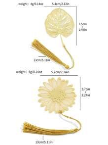 Flower Metal Bookmark, 1 Metal Tassel Bookmark, Gold Hollow Bookmark, Suitable For Book Fans, Writers, Readers, Teenagers, Men, Women, Adults, Essential For Back To School Season - Multicolor - View 11