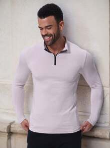 High Elastic Quick-Dry Breathable Lightweight Stand Collar Zip-Up Sports Jacket, Gym Outdoor Running Athletic Jacket