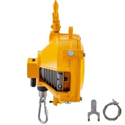 Spring Balancer 20-33lbs(9-15kg) Or 11-19lbs(5-9kg) Or 7-11lbs(3-5kg) Or 2-7lbs(1-3kg) Or 33-49lbs(15-22kg) Retractable Tool Holder 1.5m Length Tool Balancer With Hook And Wire Rope Adjustable Balancer Retractor Hanging Holding Equipment In Yellow