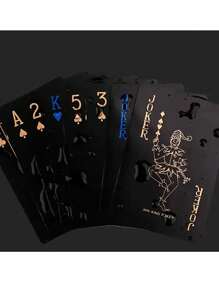 1 Set Gold Foil Waterproof Portable Playing Cards, Ideal For Leisure Activities, Entertainment, And Table Games, Makes A Great Gift For Birthday, Christmas Or Party