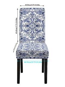 4/6pcs Bohemian Style Milk Silk Printed Elastic Removable Washable Chair Covers, Suitable For Restaurants, Hotels, Ceremonies, Festivals Decoration