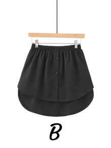 2件/1纯色屁帘下摆，分层遮盖臀部，搭配连帽T恤作为打底，半身腰裙作为打底的神器，适合日常穿着