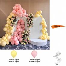 122pcs Macaron Yellow Pink Balloon Garland Kit - Latex Balloons For Wedding, Showers,Gender Reveal Party Decor,Engagement, Birthday, Mother's Day, Graduation, Valentine's Day,Party Decorations