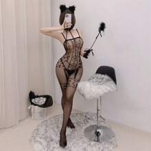 Lingerie sexy pour femmes, sexy, transparente, séduisante, une pièce, sans entrejambe, grande taille, facile à enlever, collants une pièce