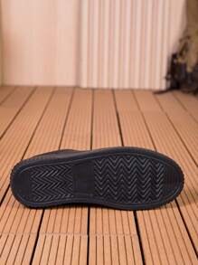 Trending Fashion White Sneakers For Men, New Versatile Casual Sports Shoes, Fashionable Casual Flat Lightweight Soft Sole Student Military Training Travel Shoes - Black - View 8