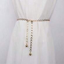 European And American Retro Metal Chain Belt, Women's Decorative Waist Chain, Versatile For Dresses, Jumpsuits And Suits, Glittering Slimming Waist Accessory, Summer Fall, Autumn, Halloween - Gold - View 19