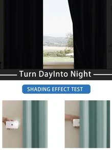 2pcs Blackout Curtains, Lightweight With Insulated Lining, Suitable For Living Room, Bedroom, Bathroom, Home Decor, Room Decor, 100% Blackout, Easy Installation - Mint Green - View 2
