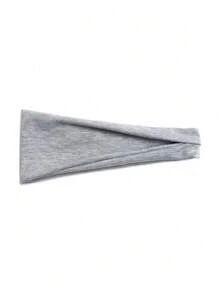 1pc Solid Color Sports Yoga Headband, Sweat-Absorbent Elastic Hair Band For Men And Women, Running, Fitness, Headscarf For Women Women Bandana Winter Hair Accessories - Light Grey - View 4
