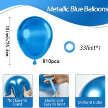 10/20/30/40/50 个金属蓝色气球 18/12/10/5 英寸,镀铬蓝色乳胶气球用于毕业洗礼派对生日派对装饰气球 - 金屬藍色 - 查看 9