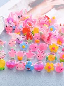 10pcs/Set Party Rings - Colorful Resin Crystal Rings, Suitable For Parties And Gifts, Random (No Box)