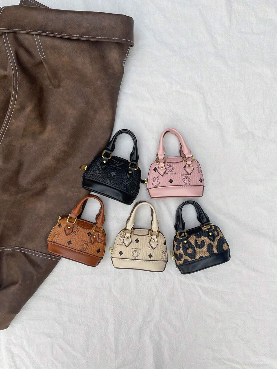 Túi xách Mini Top Handle Shell mới, Túi đeo vai hình gấu, Ví cầm tay đa năng thời trang, Túi đựng phụ kiện, Túi đựng son môi, Ví đựng tiền xu, Túi mini nhỏ - A - Xem 1
