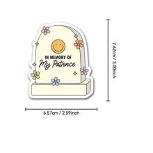 1 PIEZA Pegatina divertida de salud mental - En memoria de mi paciencia Vinilo resistente al agua | Pegatina de autocuidado y estilo retro para portátiles, botellas de agua y diarios - Multicolor - Ver 2
