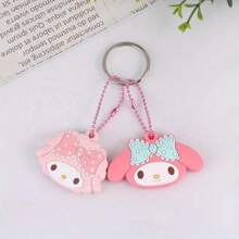 Sanrio Silicone Keychain Set For Lover, Friend, Cute Cartoon Charms, Good For Bags & Keys, Perfect Birthday, Valentine's Day Gifts, Party Favors