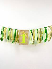 1st Birthday High Chair Banner - Cow Rodeo For Party Fabric Decor,Cake Smash Shower Backdrop Garland For Photo Props - Forest - View 5