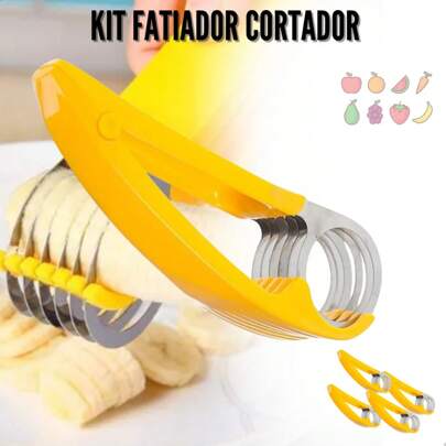 Cortador Fatiador de Banana Salsicha Frutas Pepino Legumes Verduras Inox Fitness