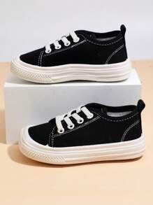 Fashionable Unisex Lightweight Rubber Sole Running Shoes For Baby, Spring And Autumn - Black - View 1