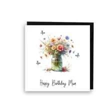 Floral Greeting Cards For Mom, Birthday Cards For Mom, Greeting Cards For Mom, Special Birthday Cards For Mom, From Daughter, Best Friend With Mom