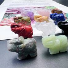 1 件/5 件/10 件/15 件随机材质天然水晶 1 英寸大象雕刻小雕像动物宝石能量石礼物适合男士女士 - 彩色 - 查看 9