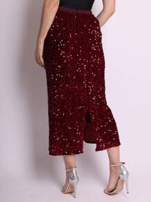 2025BR NEW Sequined Skirt - Red - View 3