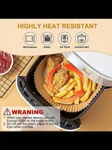 50/100/200 piezas Forros desechables cuadrados para freidora de aire (16 cm/20 cm), Forros de papel para cesta de freidora de aire, Moldes de papel para hornear, Bandejas para hornear, Accesorios para horno, Herramientas de hornear, Utensilios de cocina, Artículos de cocina - color verdadero - Ver 6