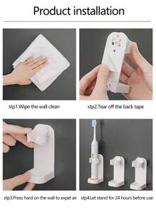 2 Giá để bàn chải đánh răng điện không cần khoan, giá để bàn chải đánh răng treo tường, đựng được 2 bàn chải, trang trí phòng tắm, trang trí mùa thu, trở lại trường - Nhiều màu - Xem 10