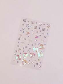 3件装激光鱼鳞立体脸贴，美人鱼尾形脸贴，适用于狂欢节、演唱会、舞台表演、化妆装饰、美甲装饰、新娘结婚眼妆拍照装饰、送朋友的生日礼物、节日礼物