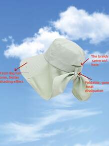 1pc Women's Summer Lightweight Breathable Foldable Wide-Brim Sun Hat, UPF Protection, Ideal For Outdoor/Work