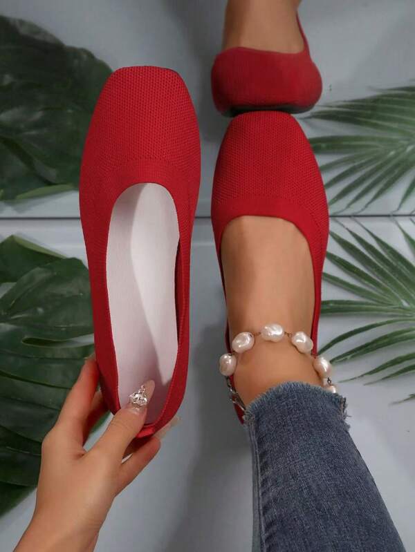 Plus Size Women's Flat Moccasin Loafers, New Breathable Square Toe Granny Shoes